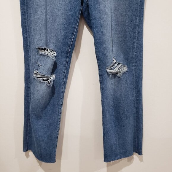 DL1961 Mara Instasculpt Straight Ankle Jean Size 32 Distressed Casual Fray Hem - Picture 4 of 14